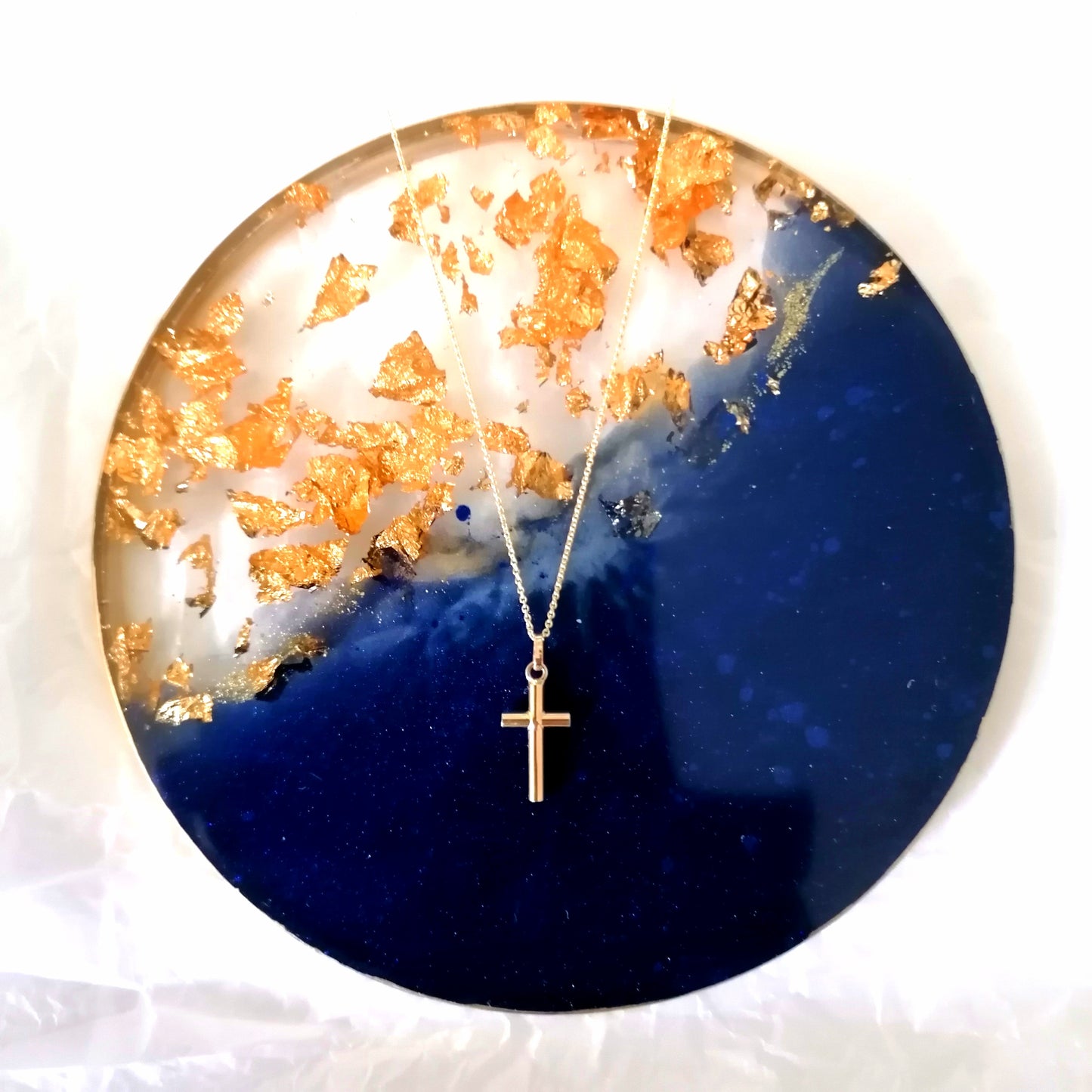 0,7mm Goldkette 9 Karat mit 9 Karat Goldanhänger Kreuz